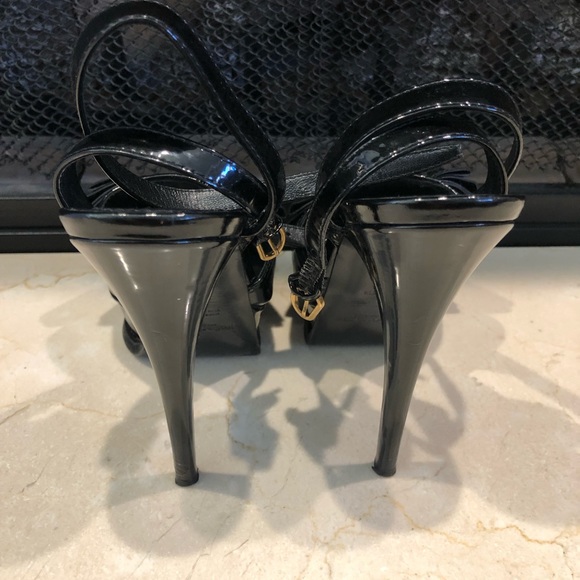 YSL Yves Saint Laurent Black Patent Leather Heels - Picture 4 of 5
